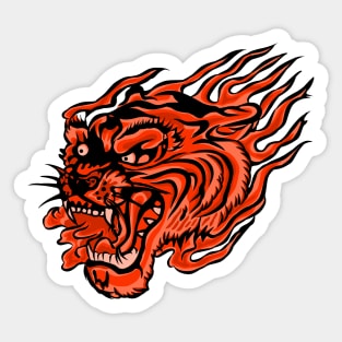 Tribal angry tiger head Sticker